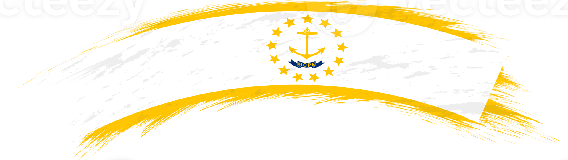 Flag of Rhode Island in rounded brush stroke. png
