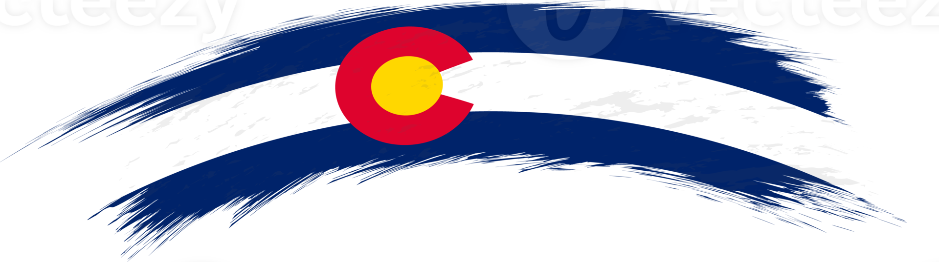 Flag of Colorado in rounded brush stroke. png