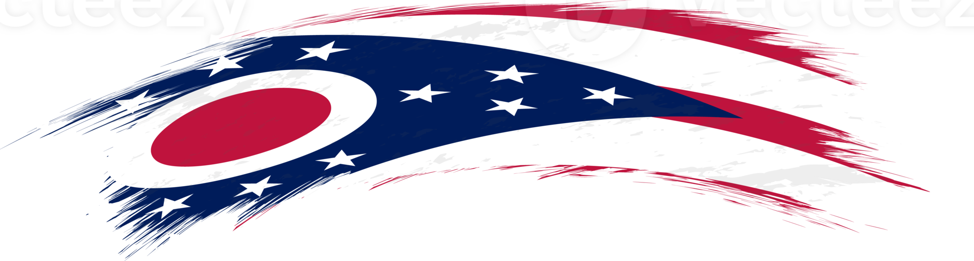 Flag of Ohio in rounded brush stroke. png