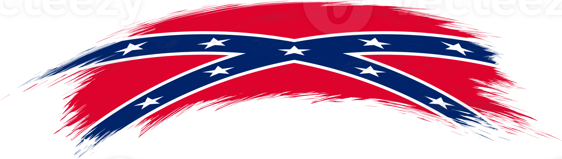 Flag of Confederate in rounded brush stroke. png