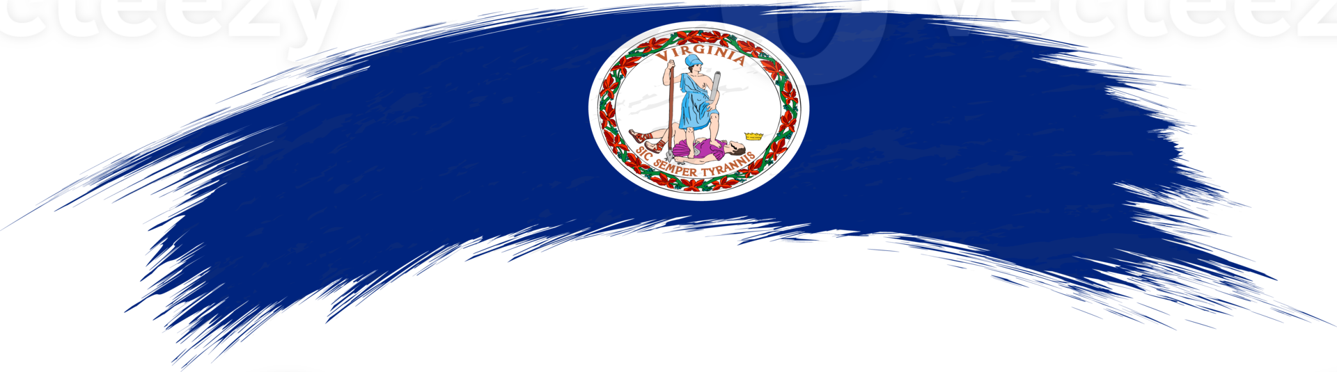 Flag of Virginia in rounded brush stroke. png