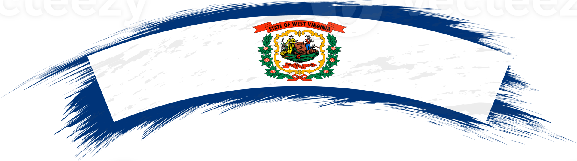 Flag of West Virginia in rounded brush stroke. png