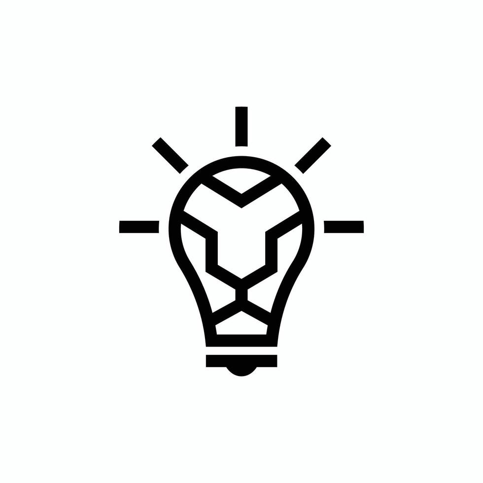 A black and white icon of a light bulb vector
