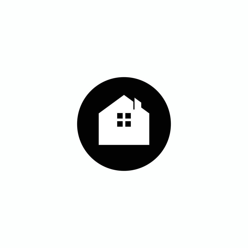 A black and white house icon on a white background vector