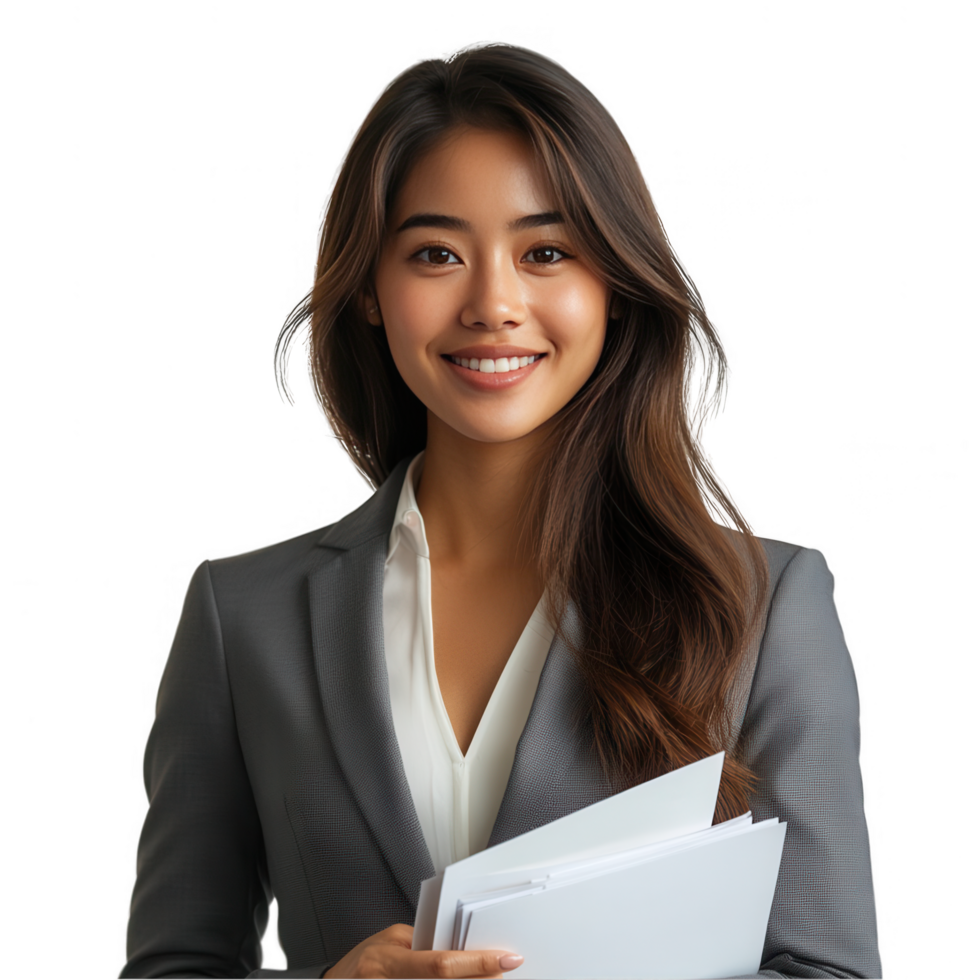 A female office worker in a blazer and skirt png