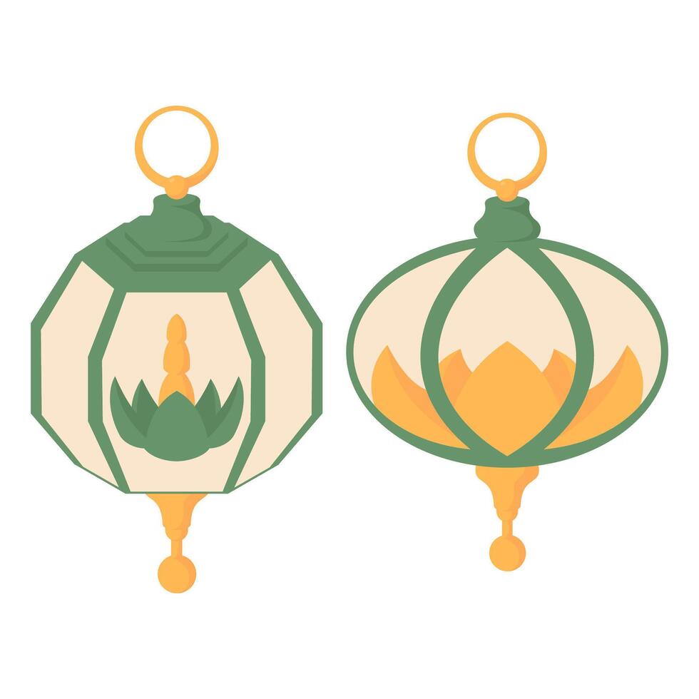 Floral Ramadan Lantern Templates vector