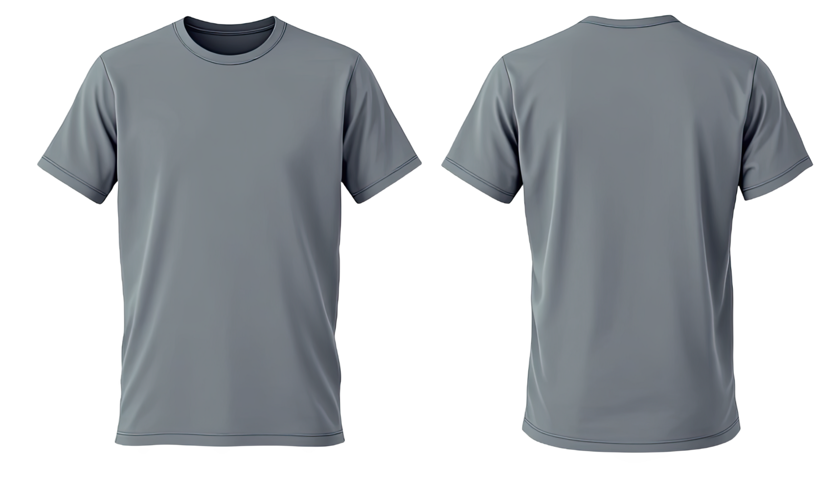 Dark ash tshirt front and back views are presented png