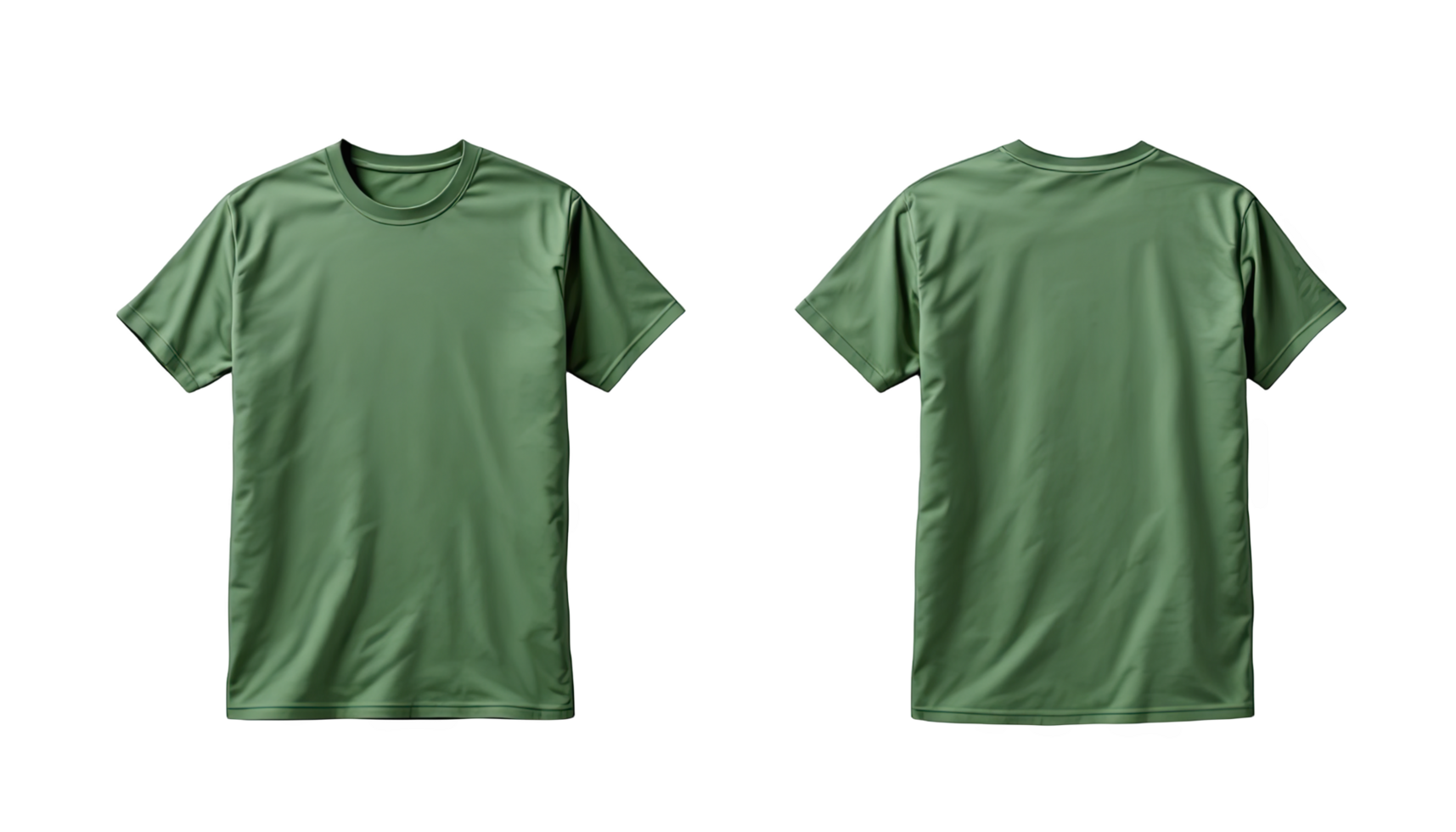 Green tshirt front and back views are presented png