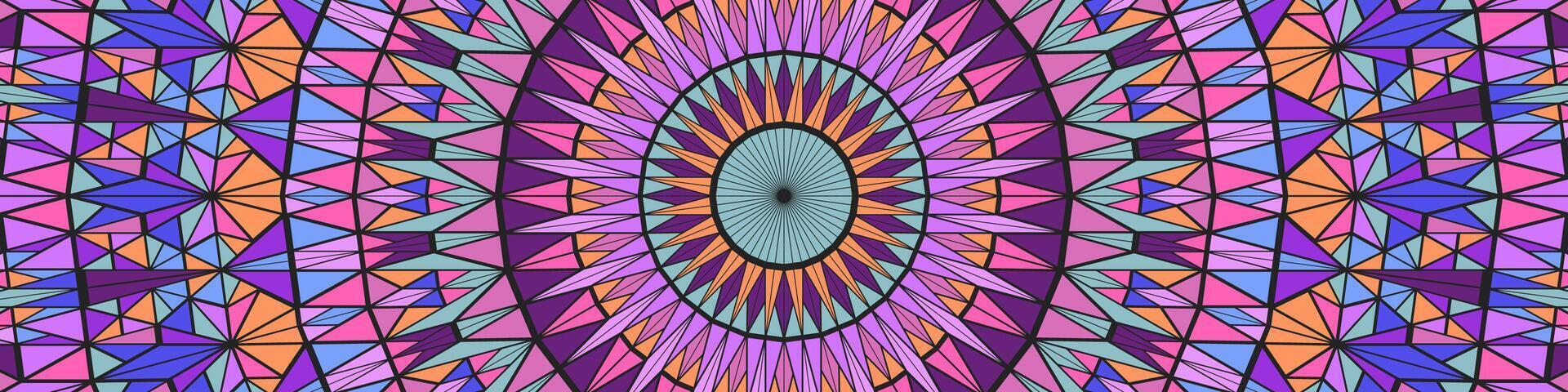 Colorful triangle mosaic background - abstract circular design vector