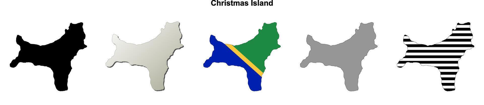 Christmas Island outline map set vector