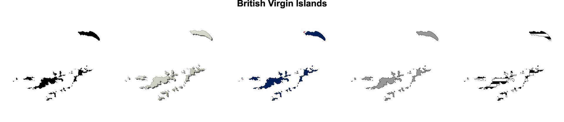 British Virgin Islands outline map set vector