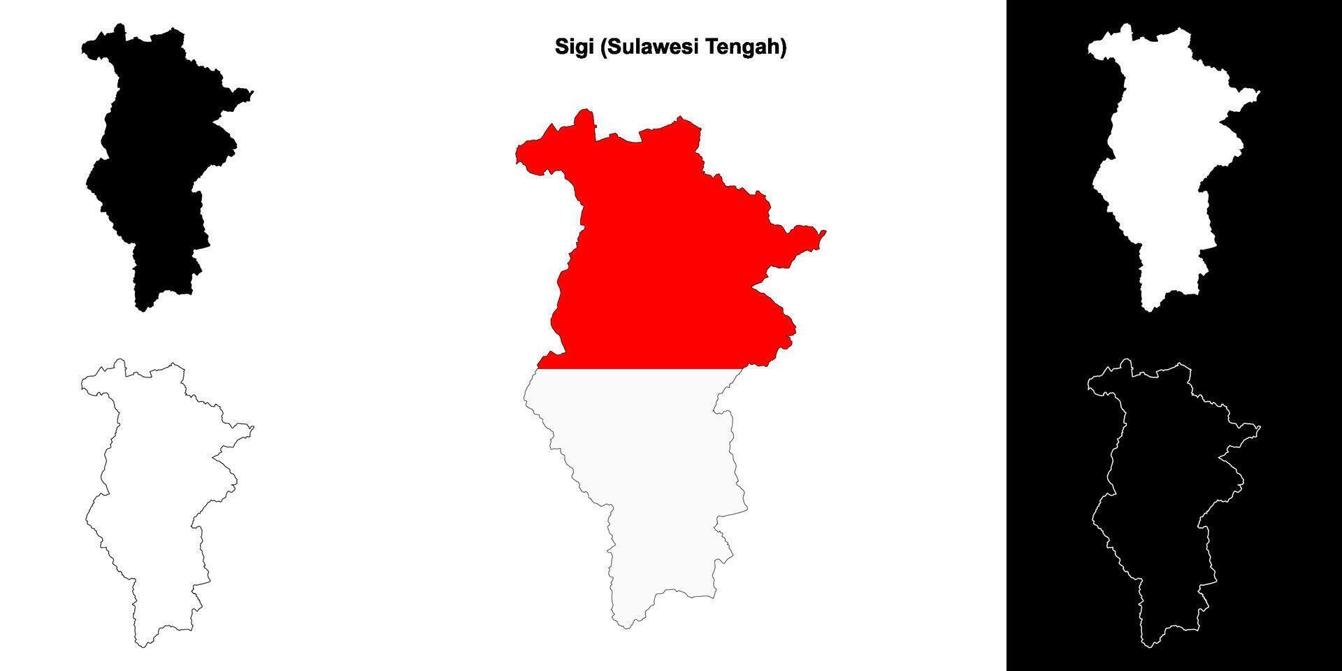 Sigi blank outline map set vector