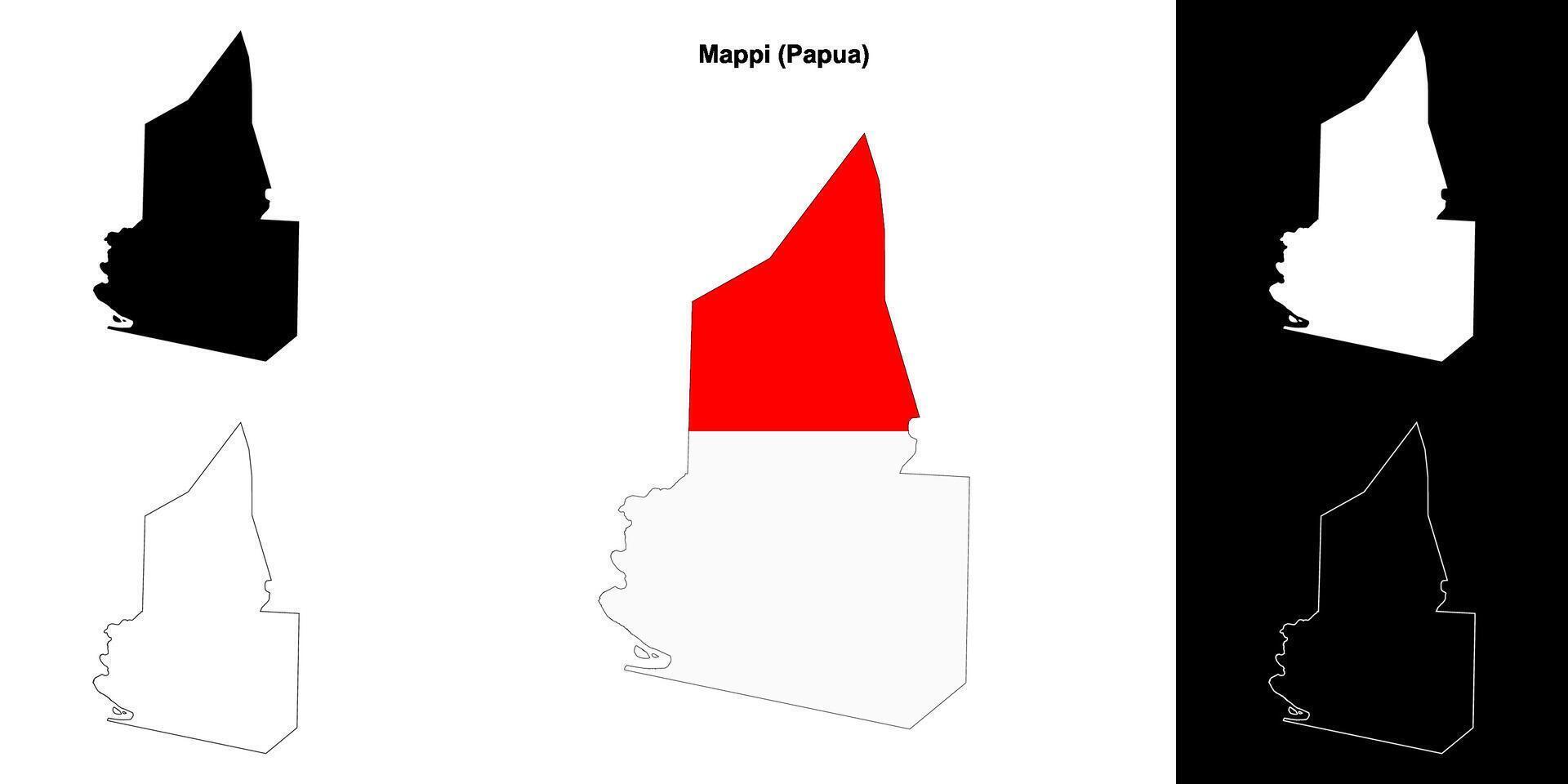 Mappi blank outline map set vector