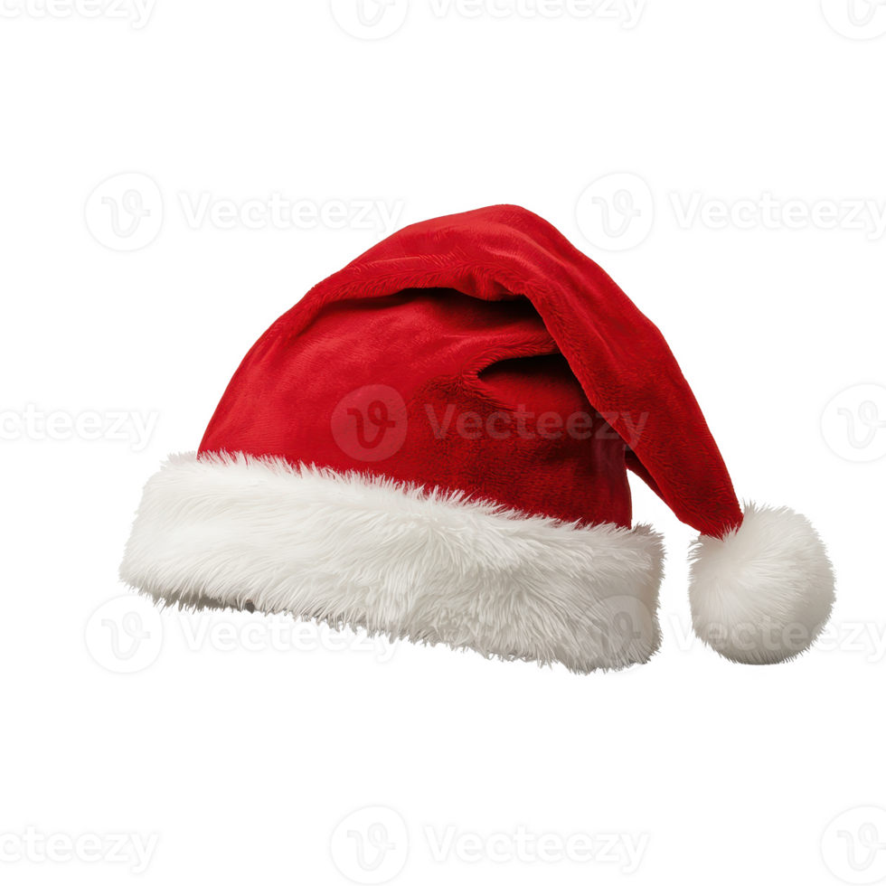 A classic red and white Santa hat, perfect for festive occasions and holiday celebrations. png