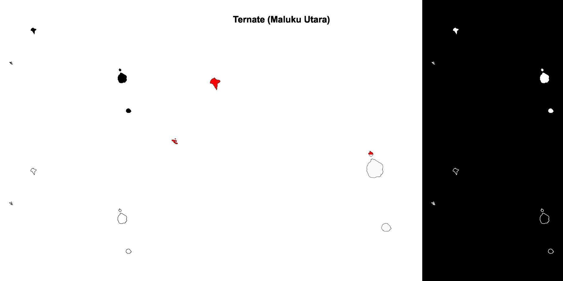Ternate blank outline map set vector
