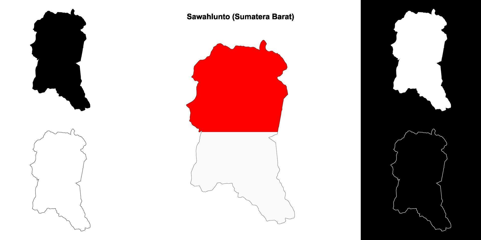 Sawahlunto blank outline map set vector