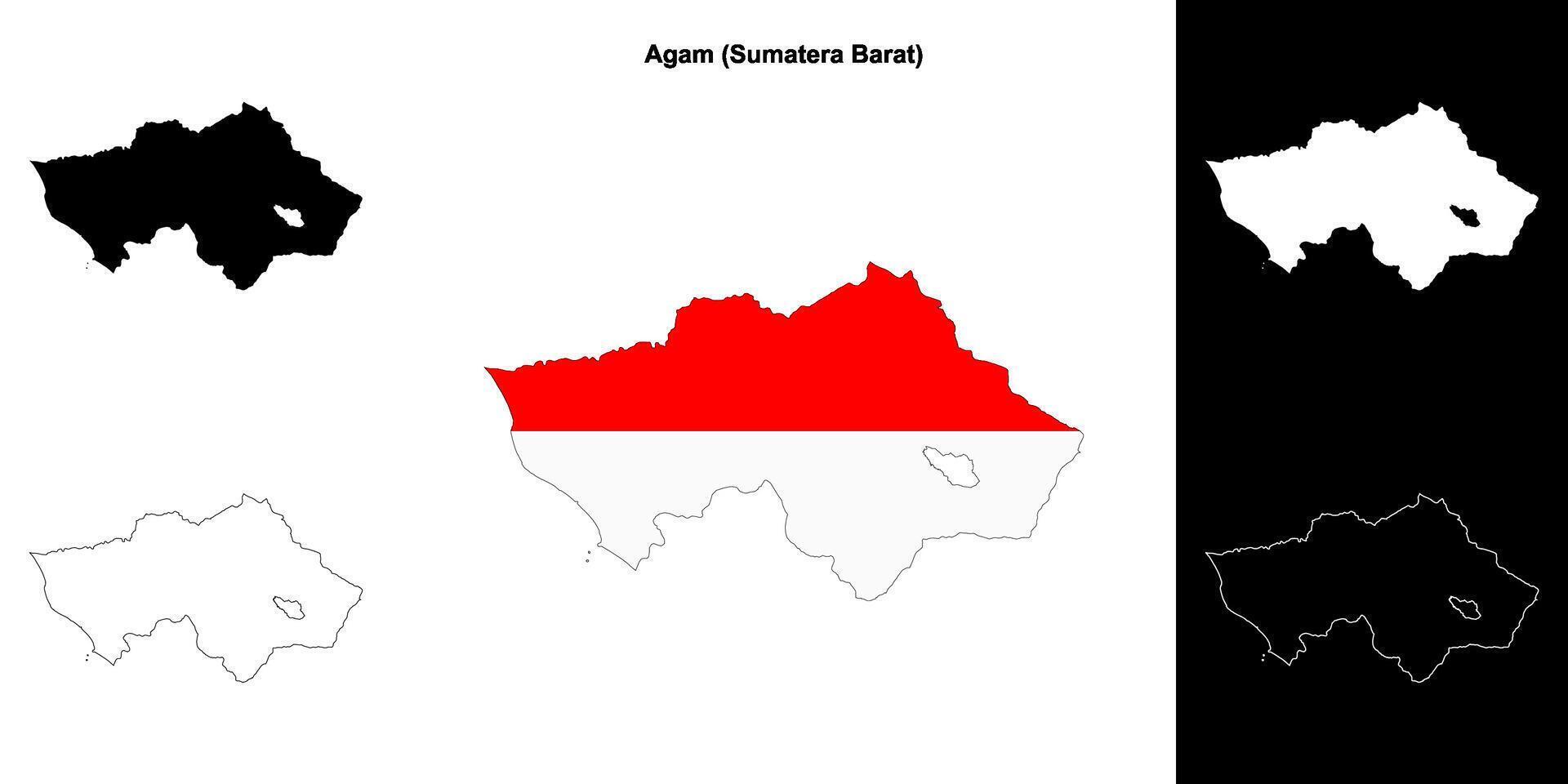 Agam blank outline map set vector