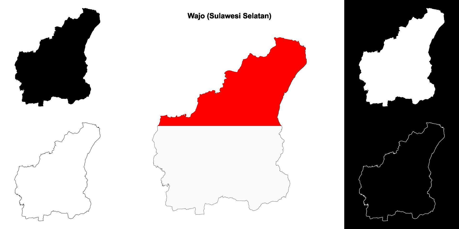 Wajo blank outline map set vector