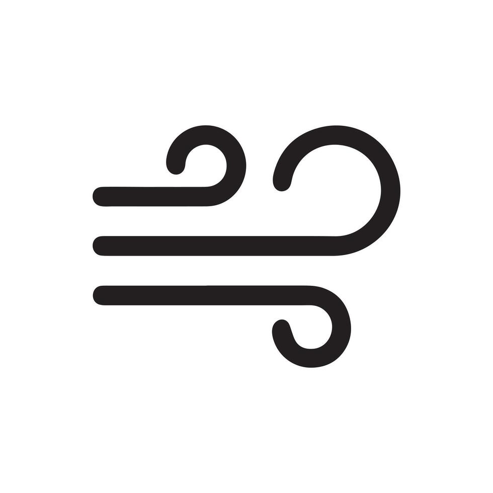 Wind Icon Minimalist Air Flow Symbol Breeze Line Art Illustration vector