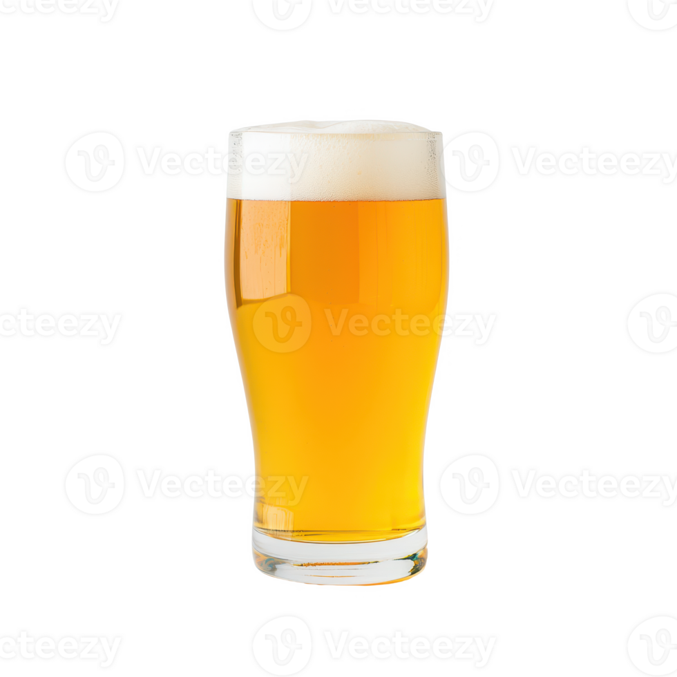 A refreshing glass of golden beer with a frothy head, perfect for any occasion. png