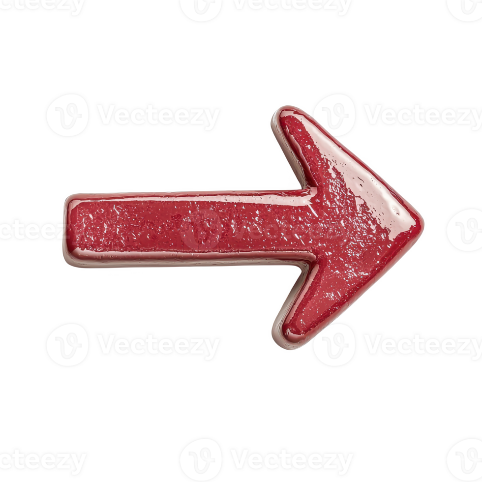 A vibrant red arrow symbolizing direction and guidance in various design projects. png