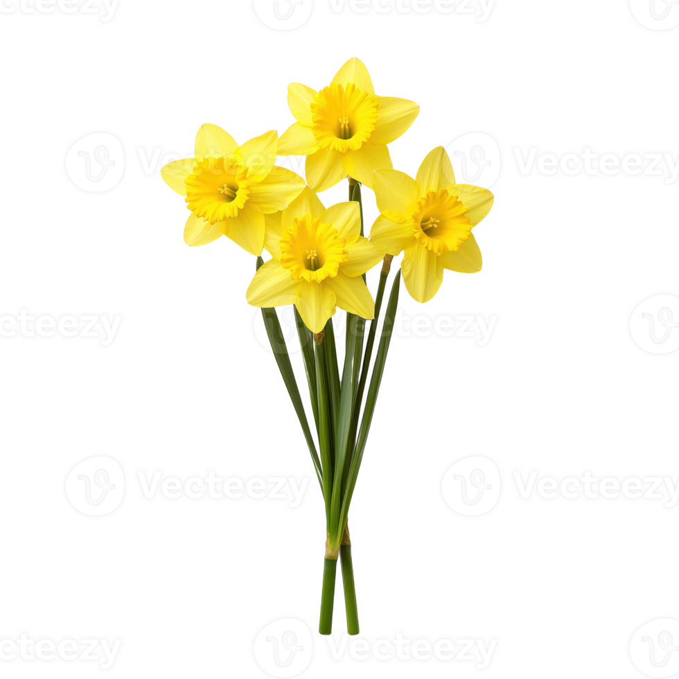 A vibrant bouquet of yellow daffodils showcasing their natural beauty. png