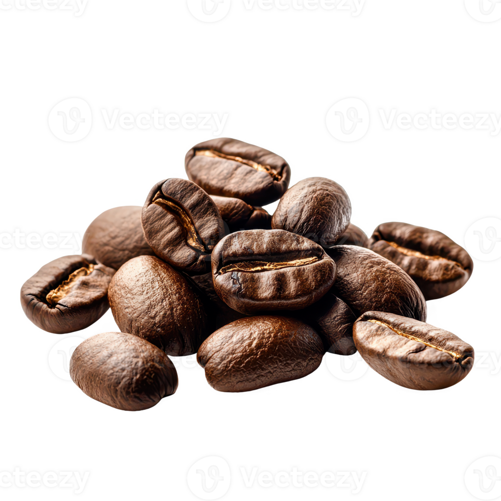 Aesthetic close-up of freshly roasted coffee beans arranged artistically. png
