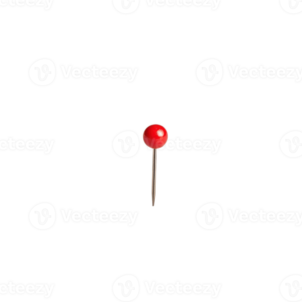 A simple red pushpin on a transparent background, ideal for marking locations. png