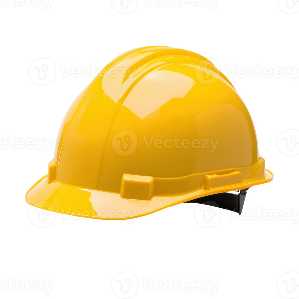 Bright yellow safety helmet for construction workers, symbolizing protection and safety. png