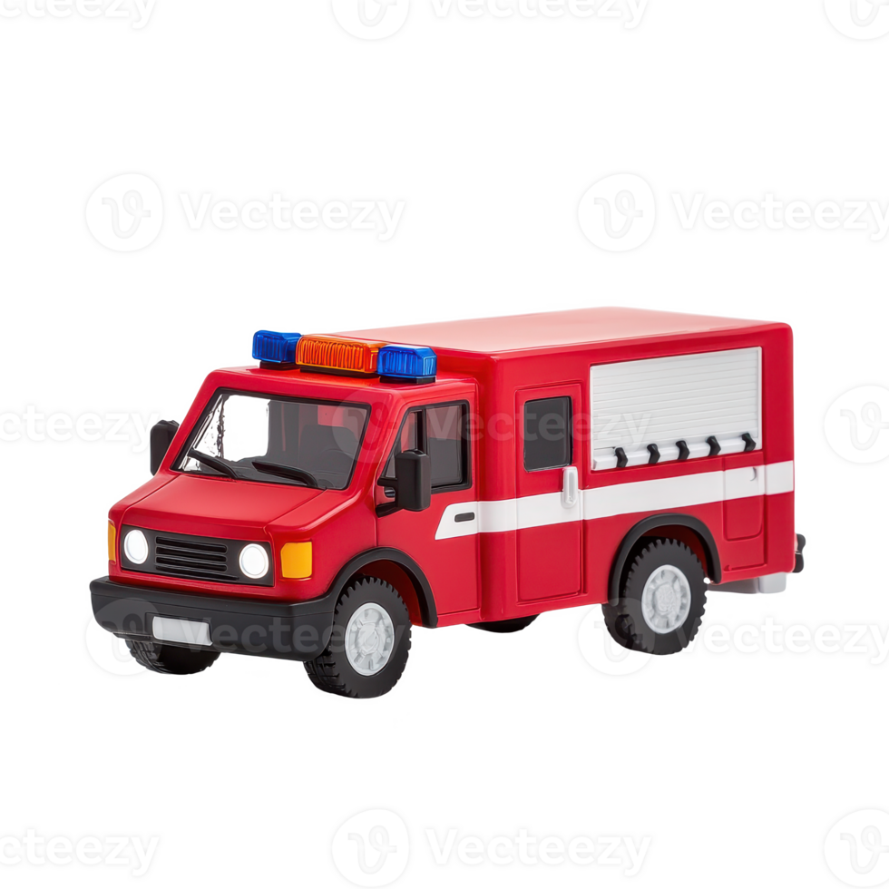 A vibrant toy fire truck designed for imaginative play and adventures. png
