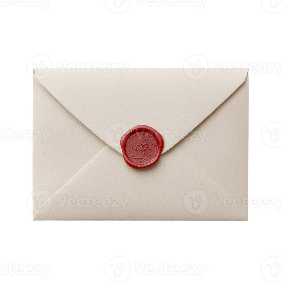 Elegant sealed envelope with a red wax seal, perfect for invitations and special letters. png
