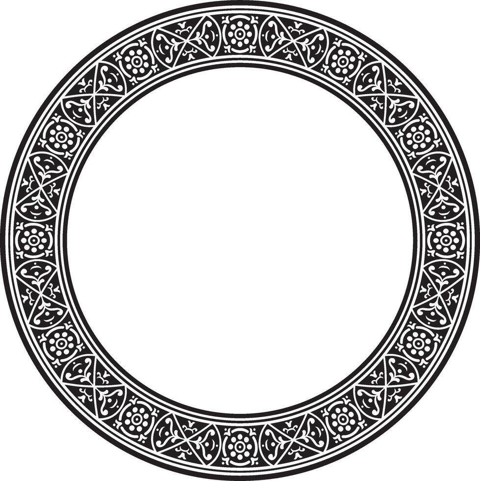 round black monochrome border, frame, Pompeii ring vector