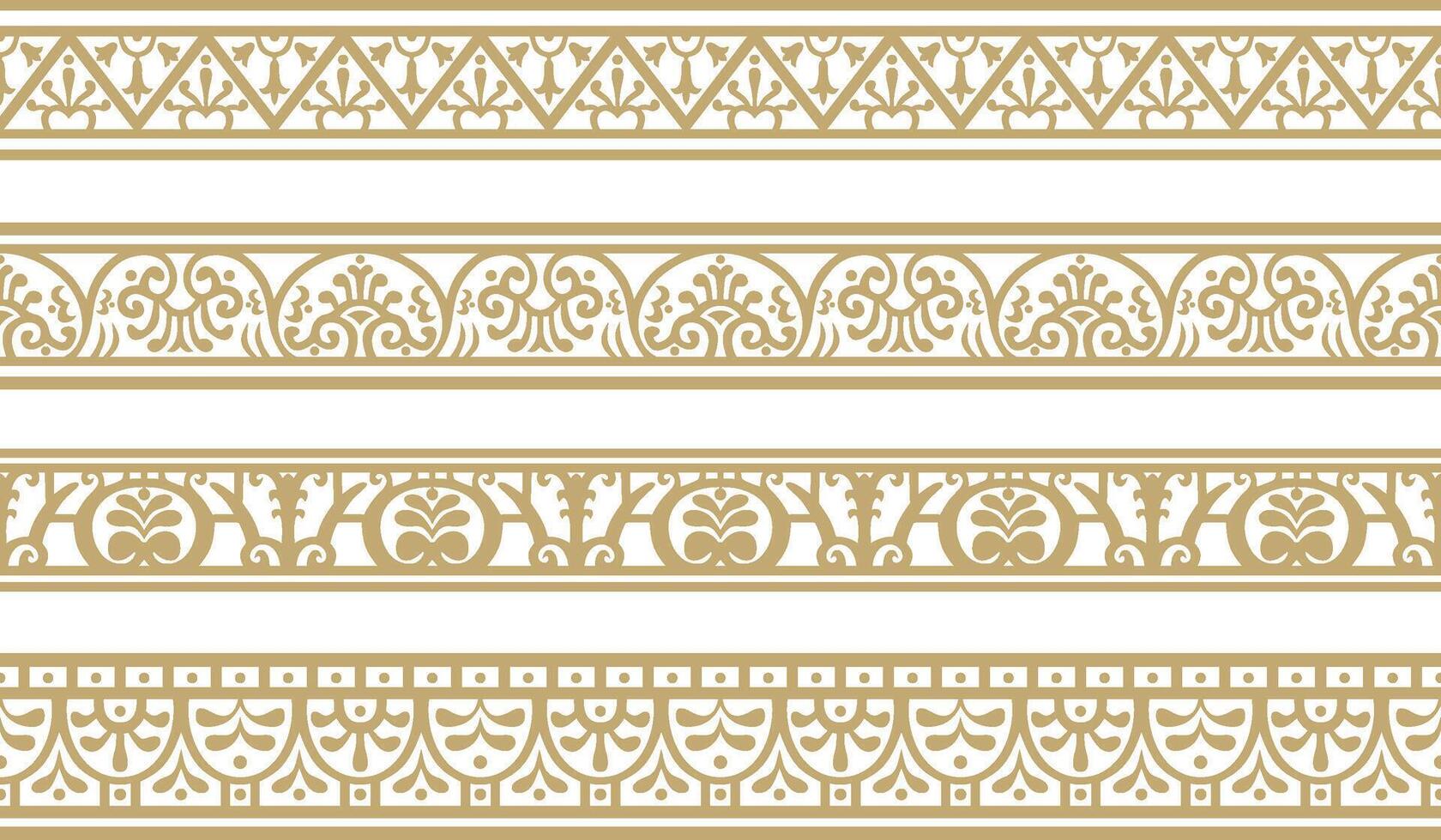 seamless gold border, Pompeii frame. Endless Neopolitan ornament. Art of Ancient Rome vector