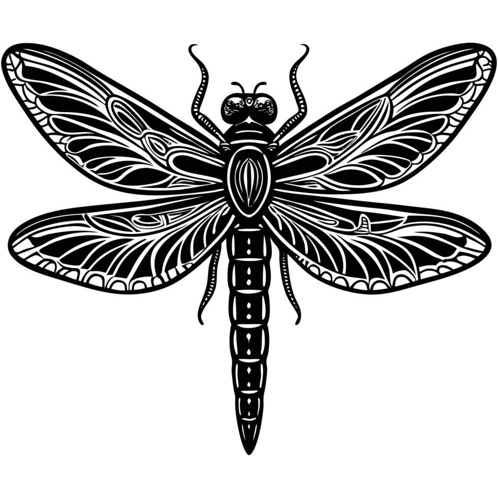 Dragonfly silhouette logo vector