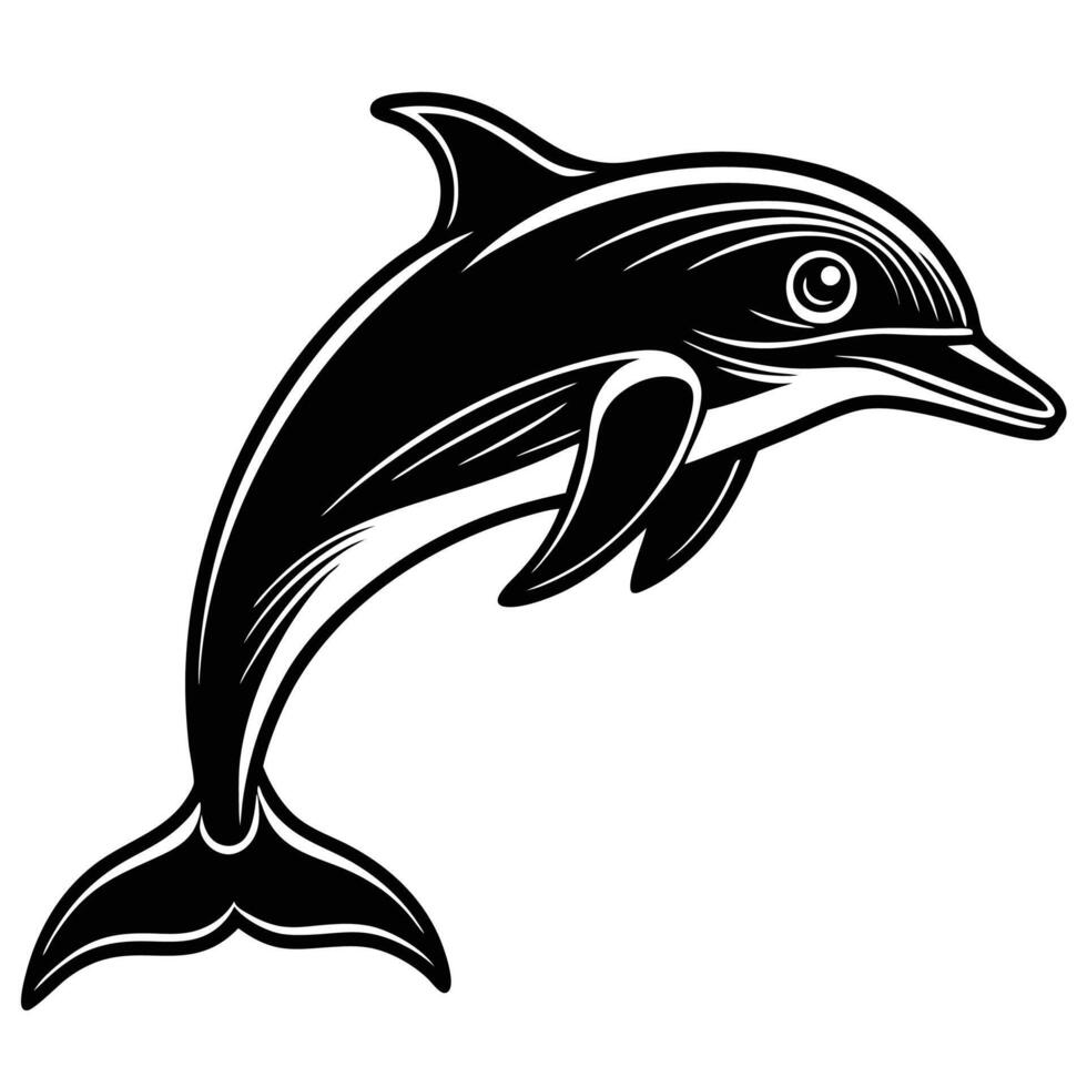 Tribal dolphin silhouette vector
