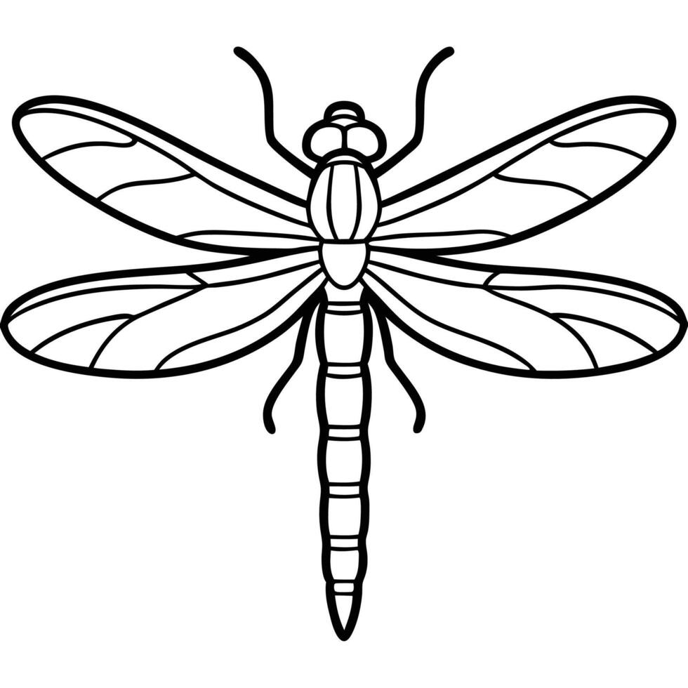 Black dragonfly silhouette vector