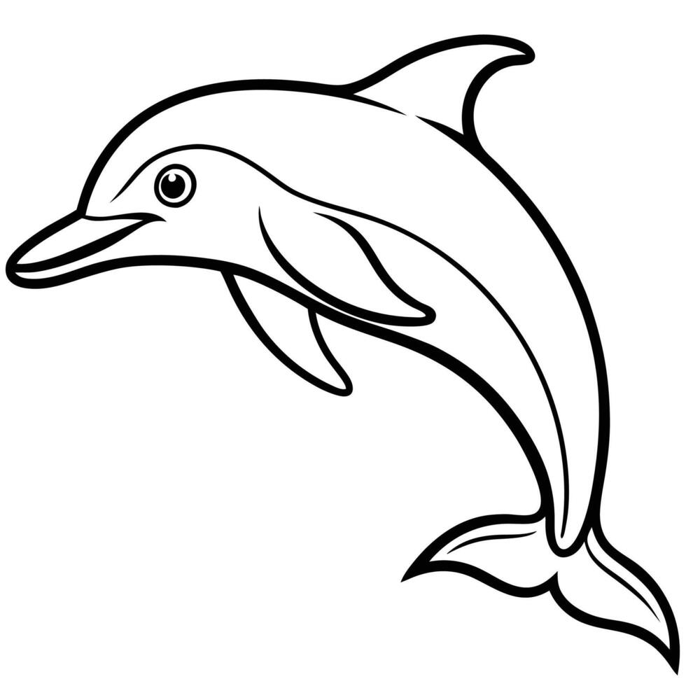Minimalist dolphin silhouette vector