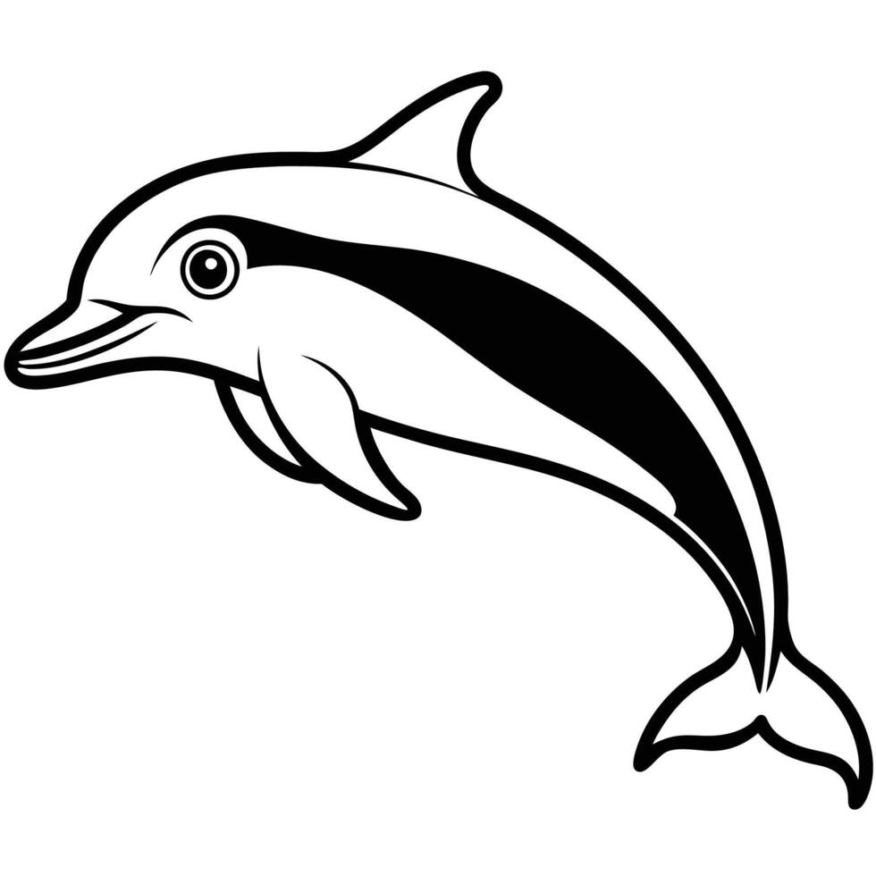 Elegant dolphin silhouette vector