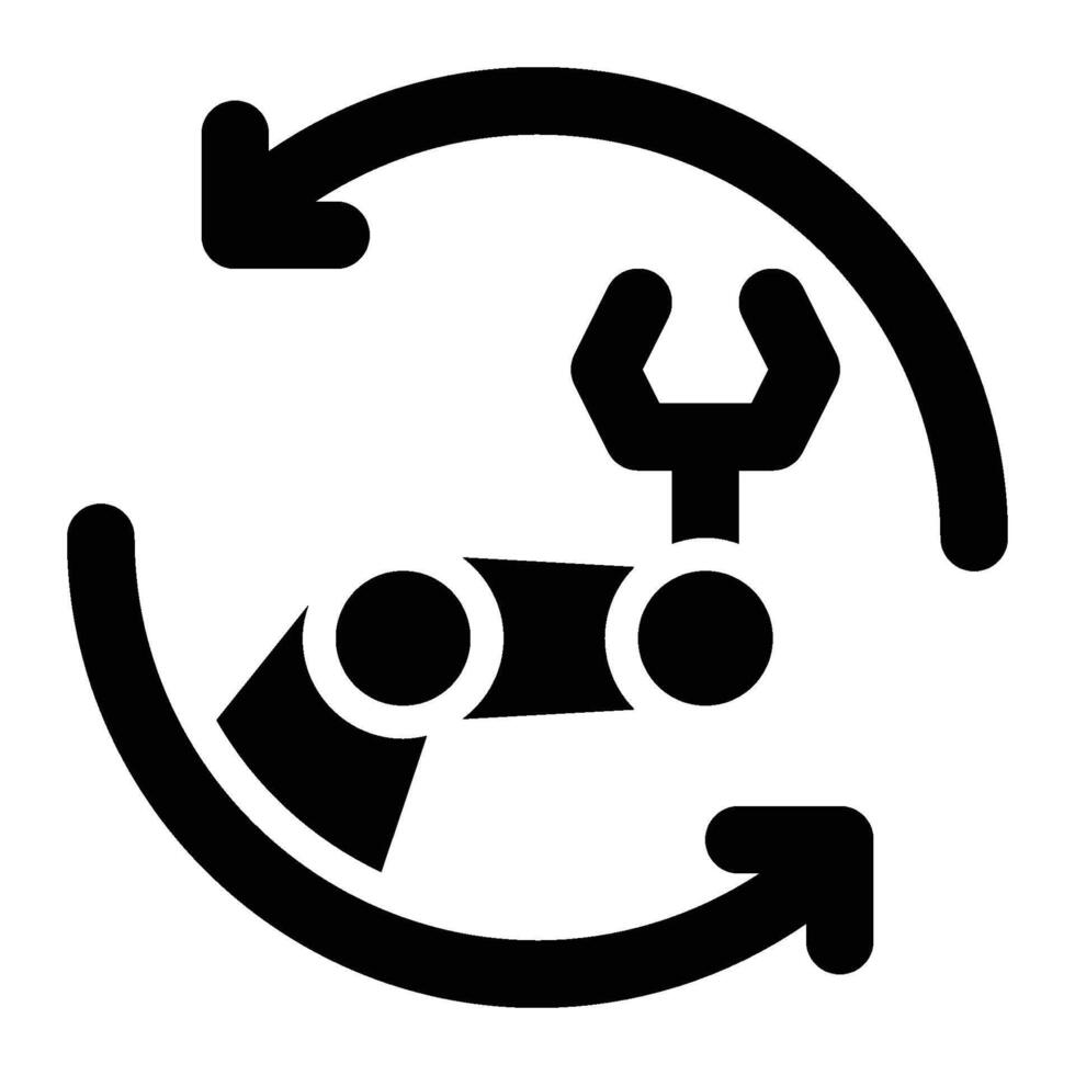 Robotics Process Automation Glyph Solid Icon vector