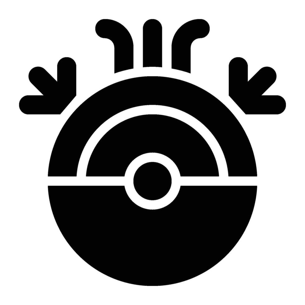 Robotic Vacuum Cleaner Glyph Solid Icon vector