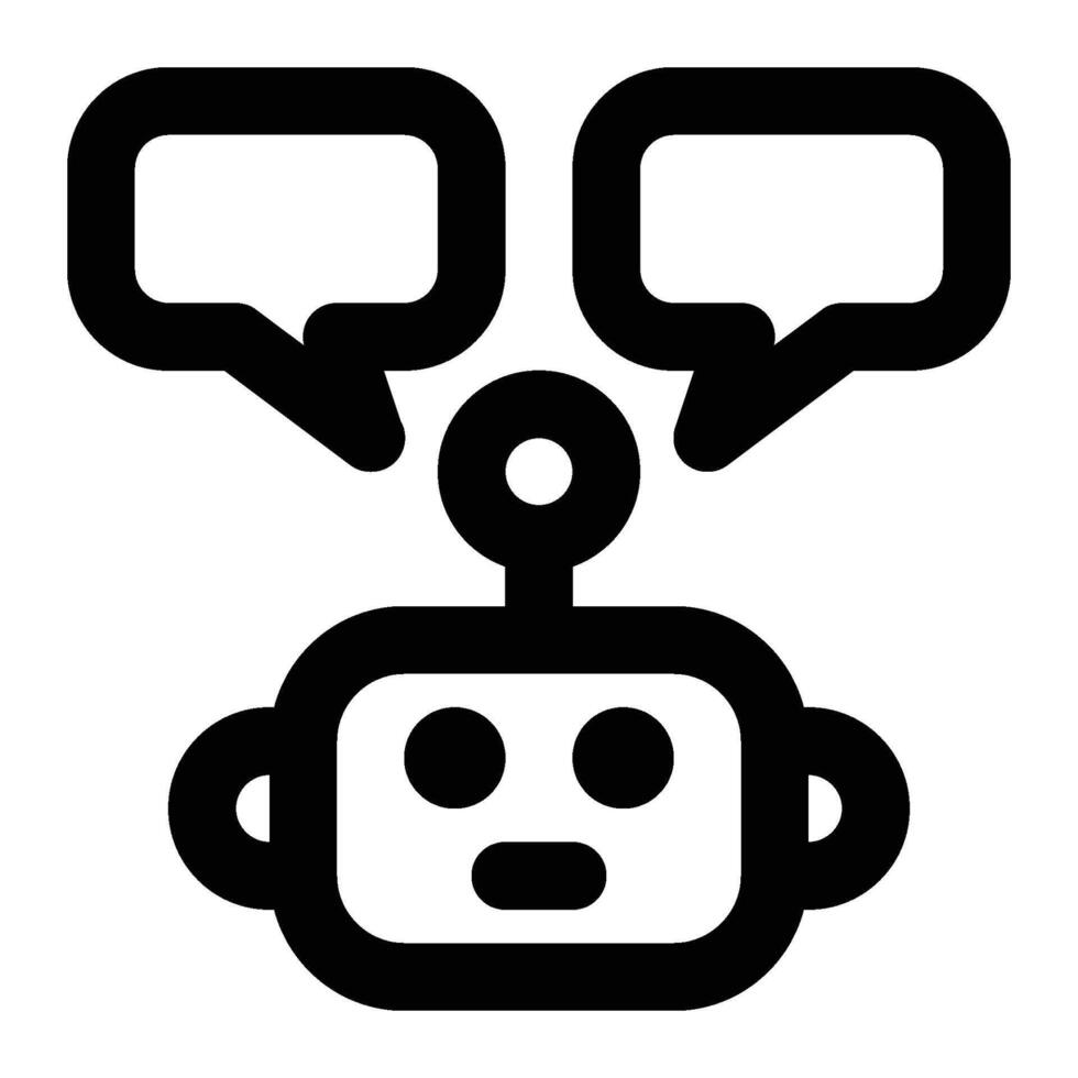 Chat Bot, Automatic Outline Icon vector