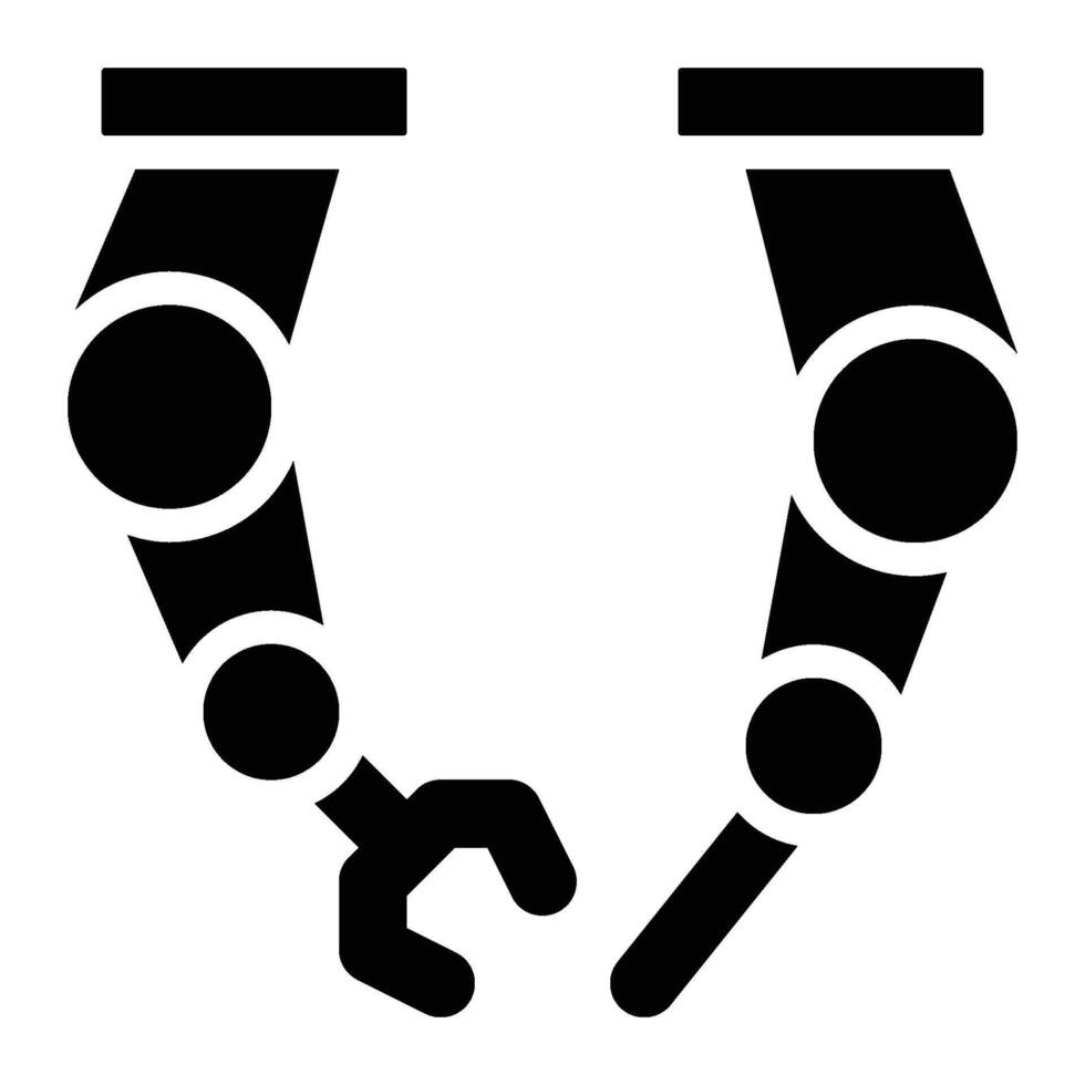 Robot Assembly, Industrial Machines Glyph Solid Icon vector