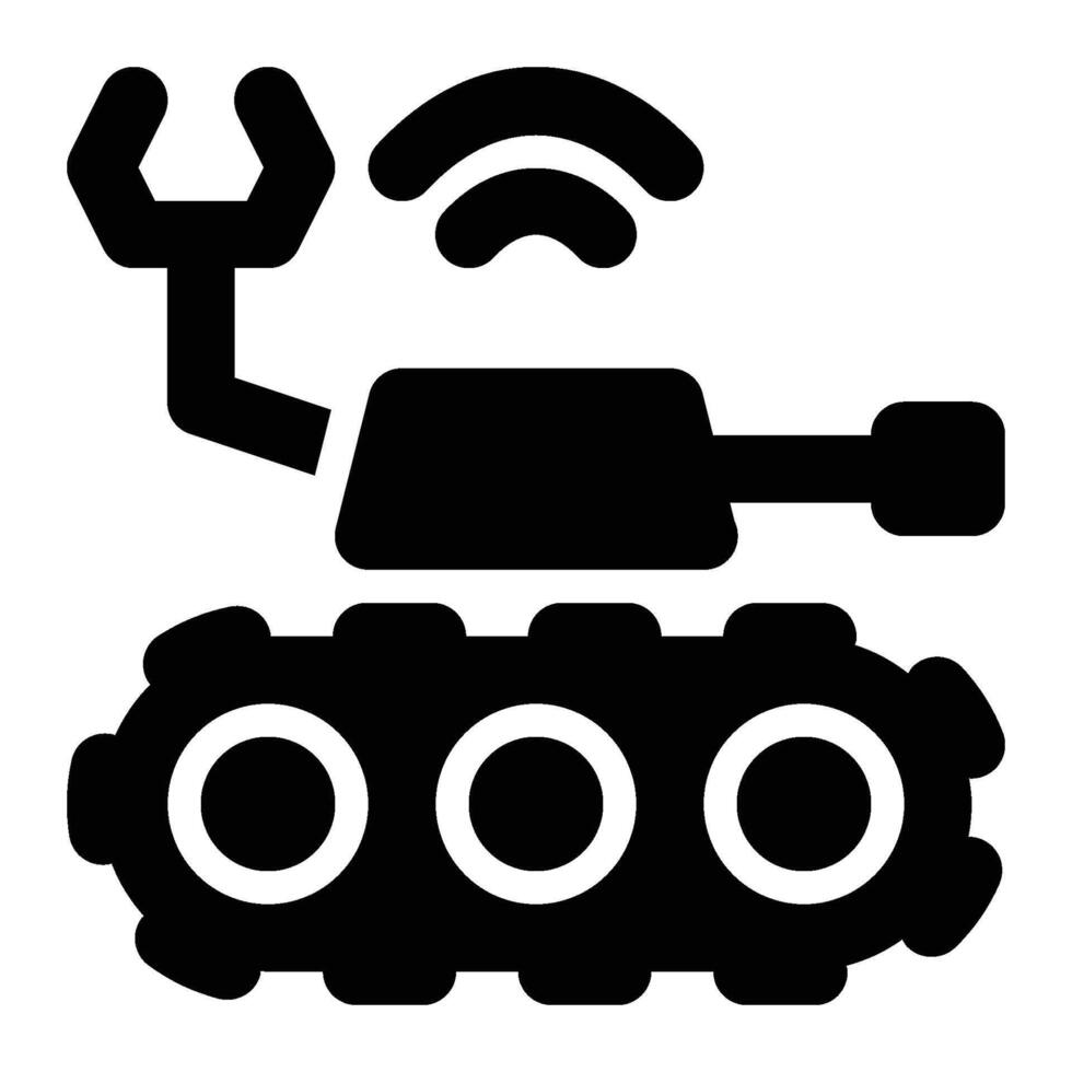 Military Robot, Equipment Glyph Solid Icon vector