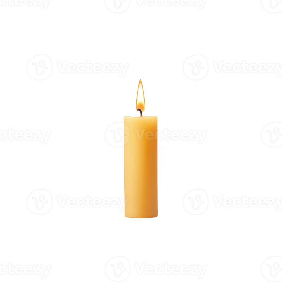 A lit candle with a soft glow, creating a warm and inviting atmosphere. png