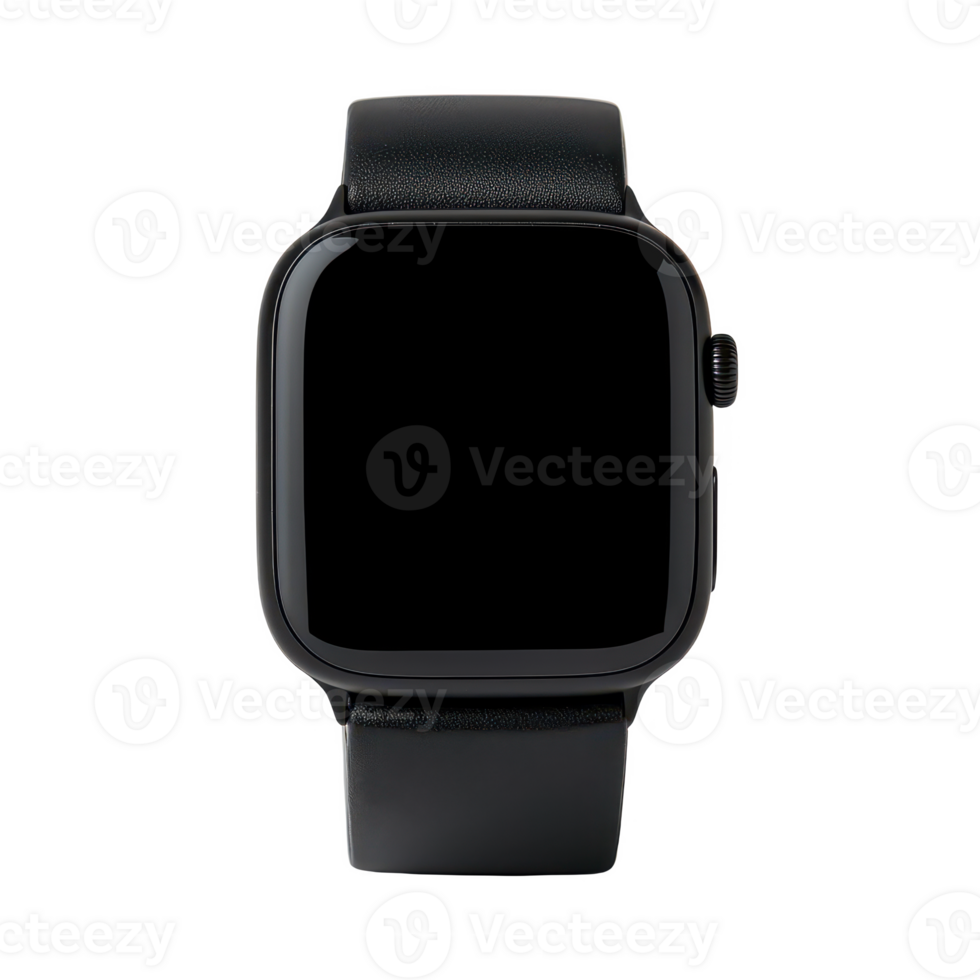 Modern smartwatch with sleek design and blank screen, showcasing its minimalist style. png