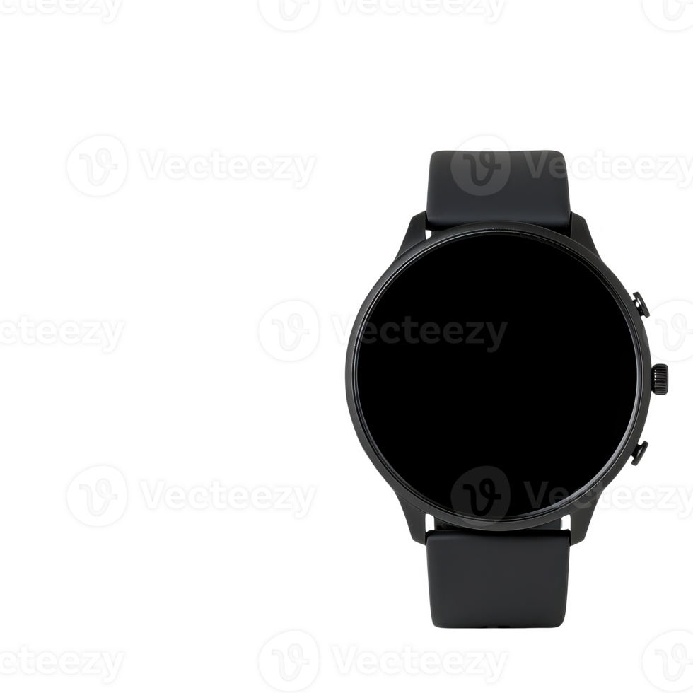 Modern smartwatch showcasing a sleek design and empty display screen. png