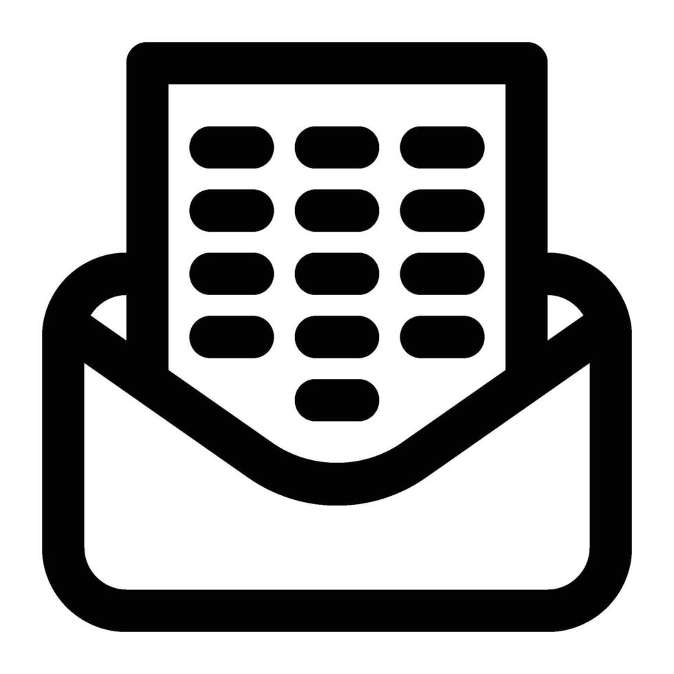 Email Draft, Email Template Outline Icon vector