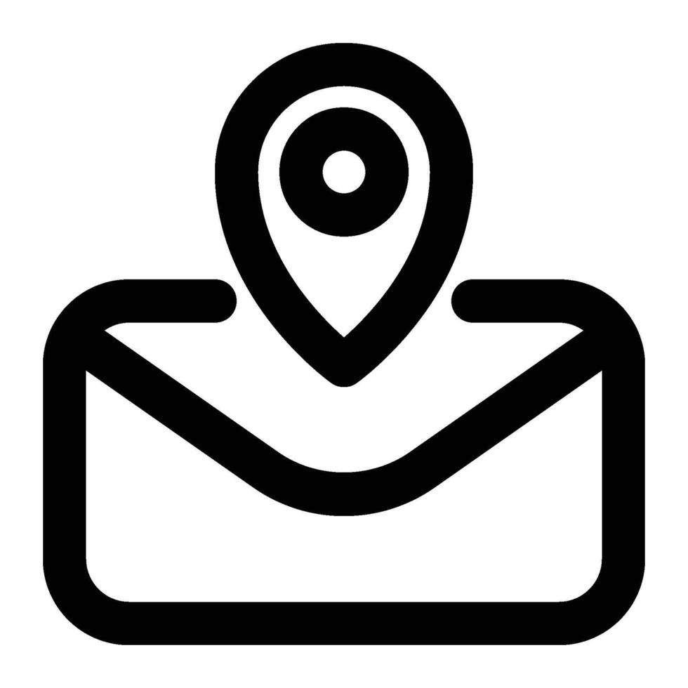 Email Address, Mail Destination Outline Icon vector