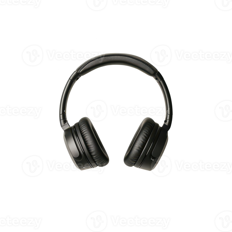 Stylish black headphones designed for immersive audio experiences. png