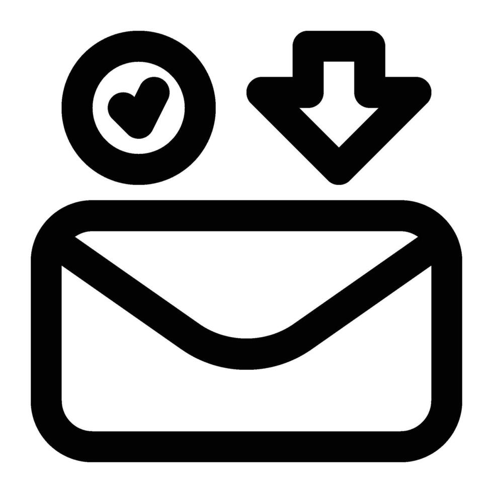 Email Received, Inbox Validation Outline Icon vector